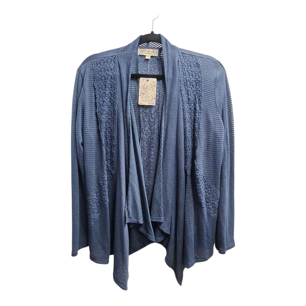 Pink Republic Textured Blue Cardigan